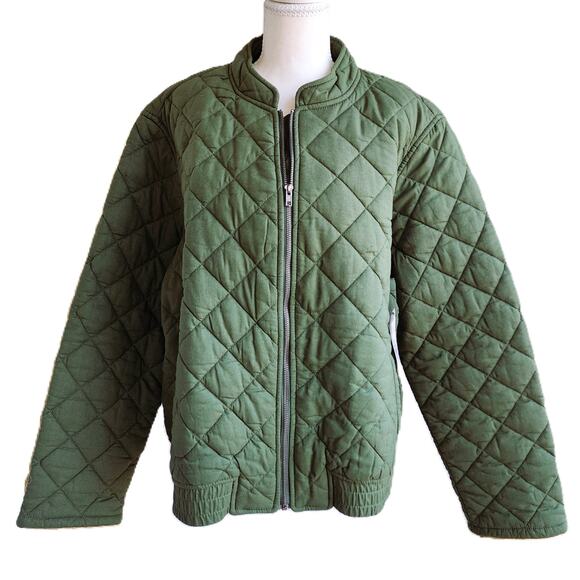 Time And Tru Diamond Quilted Zip Bomber Jacket XXL - Picture 11 of 11
